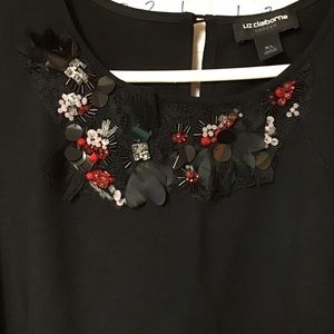 Liz Claiborne women's NWT black dress, embellished neckline XL